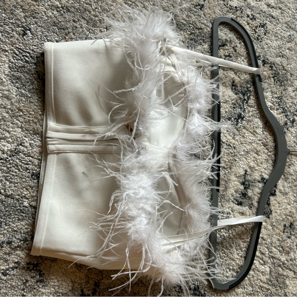 Strapless white feather corset Superdown size XS - Picture 3 of 4